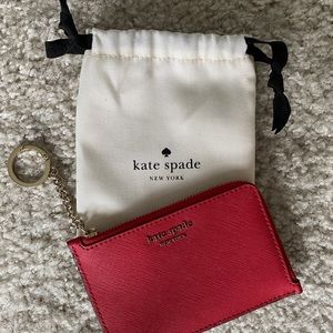NWOT Red Kate Spade Zip around key wallet
